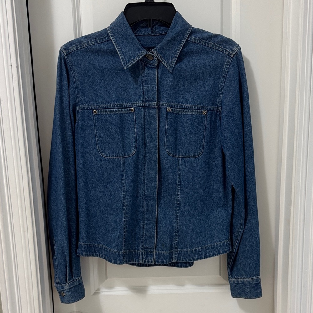 Classic Dark Blue Denim Jean Jacket by